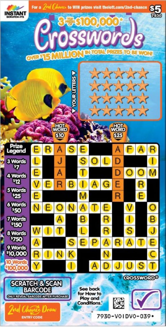 $5 Crossword Scratch Card