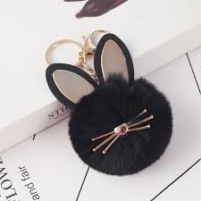 Fluffy Ball Keyring with attached Decoration