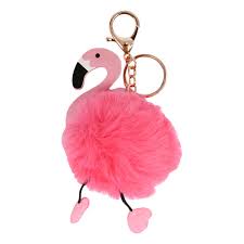 Fluffy Ball Keyring with attached Decoration
