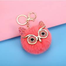 Fluffy Ball Keyring with attached Decoration