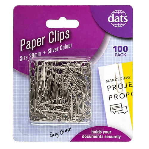 Paper Clips Silver Colour 100 Pack