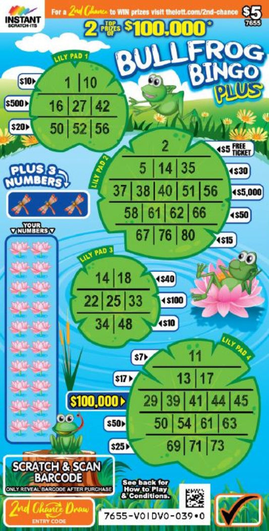 Bullfrog Bingo Scratch Card