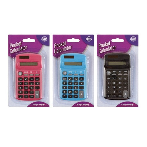Pocket Calculator- Range of Colour Options