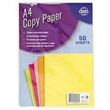 A4 Multi Colored Copy Paper 50 Sheets