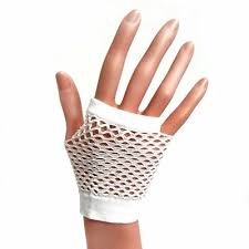 Party Fishnet Gloves White