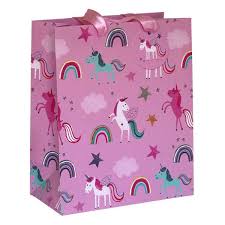 Pink Bag with Unicorns and Rainbows