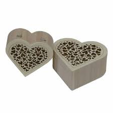 Wood Box Heart Shape