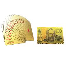 $100 Note Plastic Playing Cards 9 x 6 cm