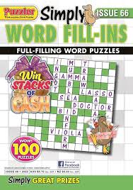 Puzzler Simply Word Fill Ins Magazine
