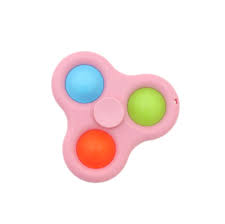 Fidget Simple stress Relief Toy 3 sides purple blue and green pop its at end