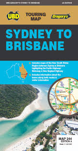 Sydney To Brisbane Touring Map UBD Gregorys