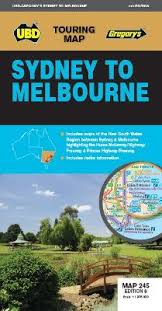 Sydney To Melbourne Touring Map UBD Gregorys