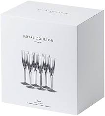 Royal Doulton 6x Glass Champagne Flute Set