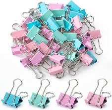 Small Foldback Clips Pink, Blue and Green 3 Pack