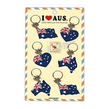 Australian Flag  Themed Key Rings 6 Pack