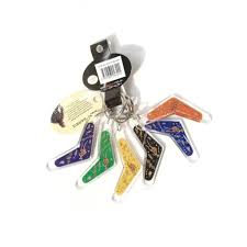 Variety of Colours Boomerang Key Ring 6 Pack