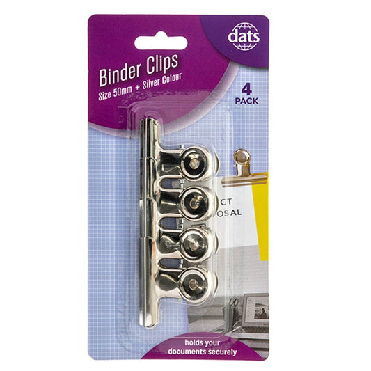 Binder Clips 4 Pack silver Colour
