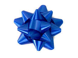 Blue Wrapping Bow 8x8cm