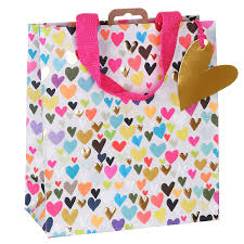 Bag with Multicoloured Hearts