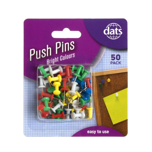 Push Pins Multicoloured 50 Pack