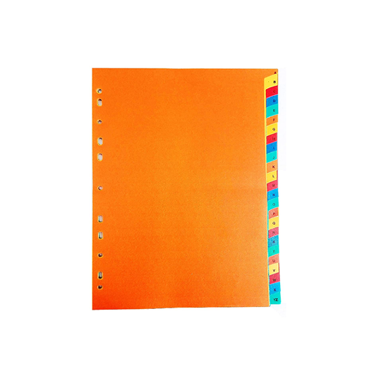 A4 Multi Colored Alphabetical Tab dividers 20 Sheets